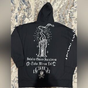 Disney Black Hoodie with Candle Graphic